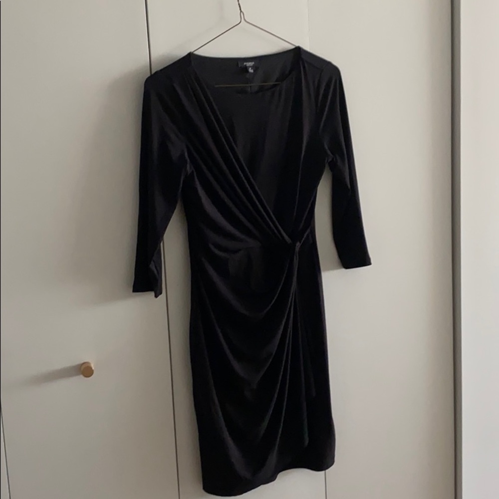 Black Dress Size M Medium Faux Wrap Stretch